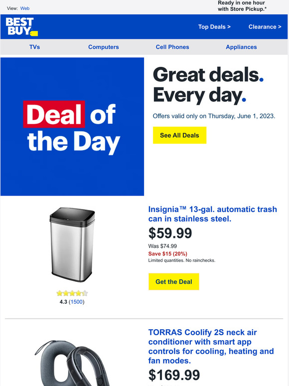 Best Buy Today only Save 20 on Insignia 13gal. stainless steel
