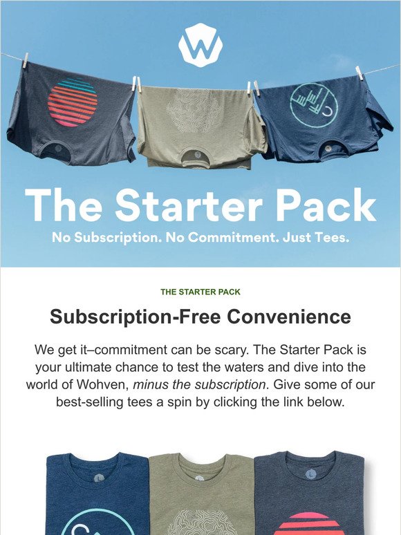 Subscription Free: The Starter Pack 👕