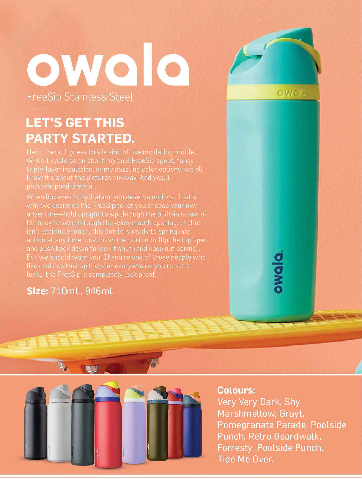The latest Owala Freesip 32oz - Retro Boardwalk owala version is now  available at Fantastic Prices