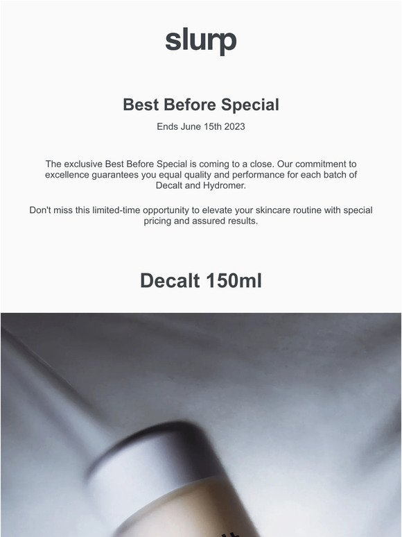 Simple reminder | Decalt & Hydromer Best Before Special