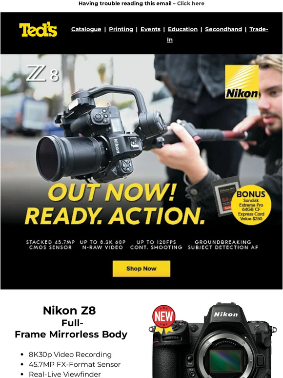 Ted's Cameras 🚨📸Nikon Z 8 In Stock Now📸🚨 Milled