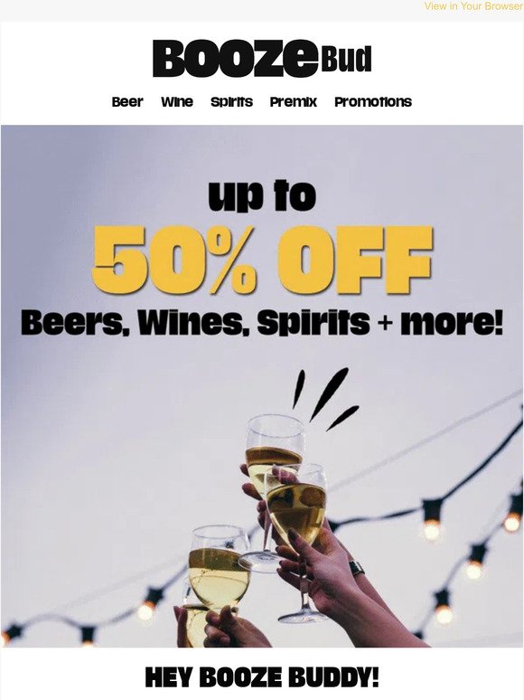 HAVE YOU MISSED US? 🍻 Shop up to 50% off Beers, Wines, Spirits + more!