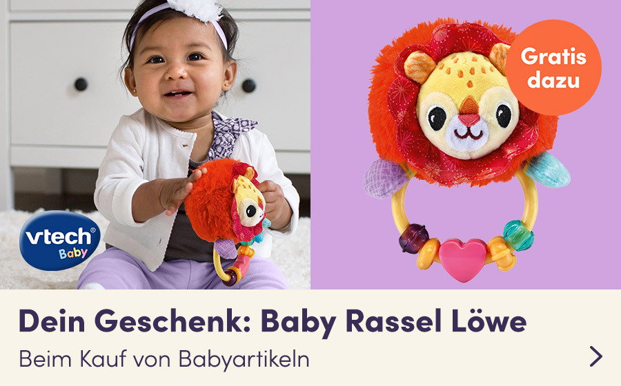 Dein Geschenk: Baby Rassel Löwe