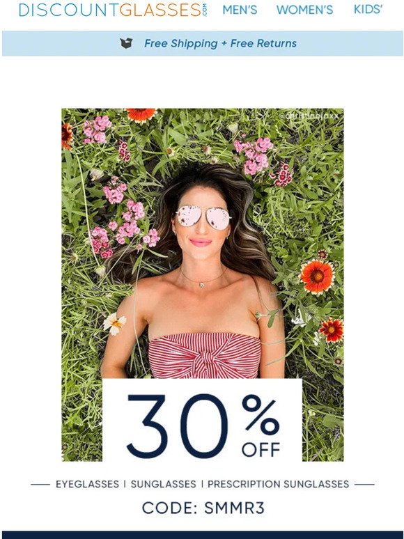 Hot Days, Cool Deals—Enjoy 30% Off on Stylish Eyewear!
