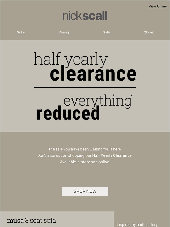 Nick scali deals clearance sale