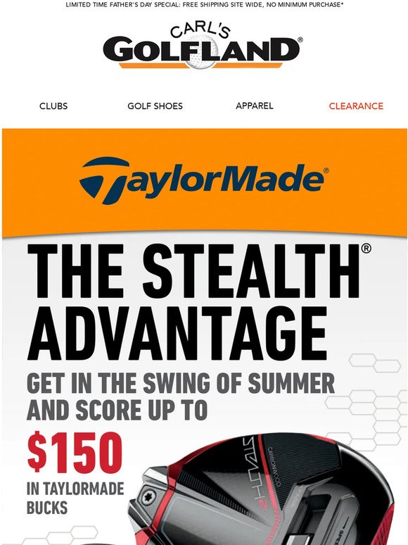 💰 Earn up to $150 TaylorMade Bucks when you shop Stealth 2 & Stealth Irons