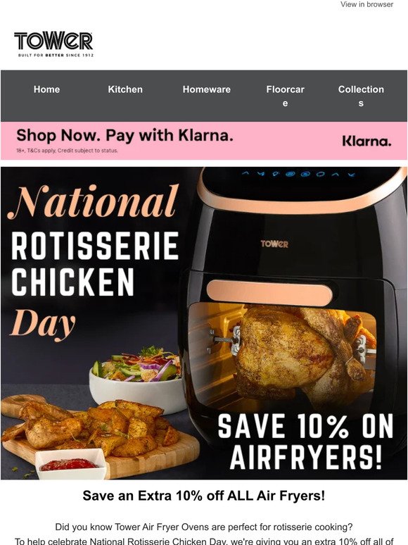 🍗 National Rotisserie Day: Get 10% off Xpress Air Fryers!