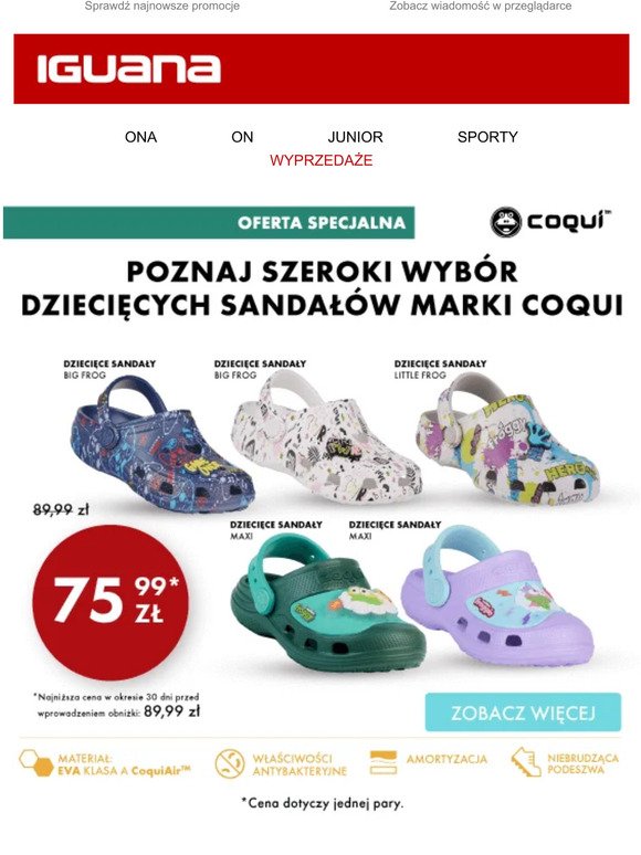 Sprawdź szeroki wybór sandałów dziecięcych 🩴 marek COQUI lub BEJO!