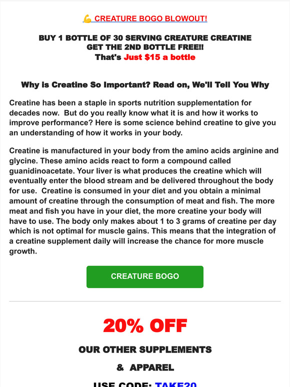 💪Creature BOGO Blowout All flavors!