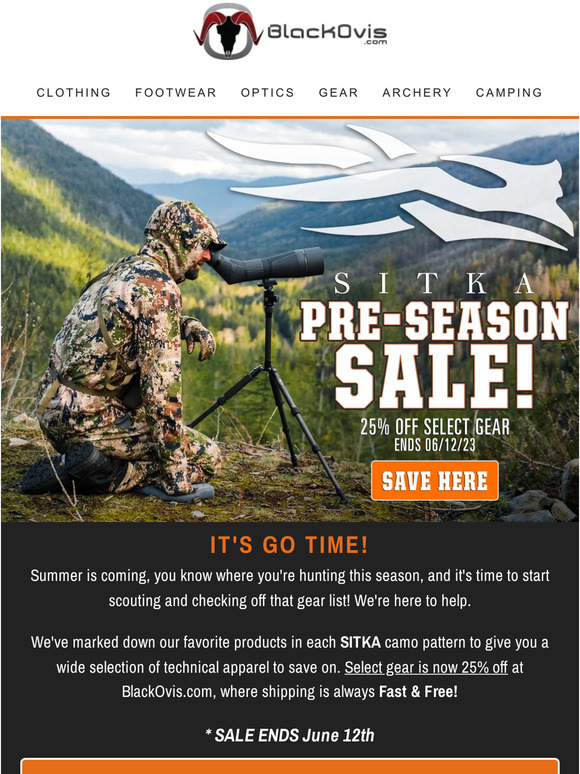 Pre-Season SITKA Sale (details inside)