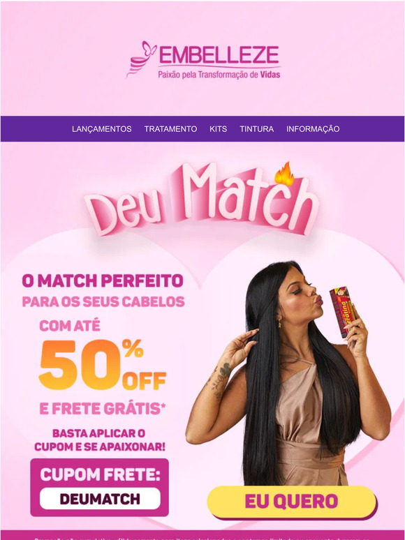Seus cabelos merecem o match perfeito! 50% OFF + Frete GRÁTIS! Corra! 🚨
