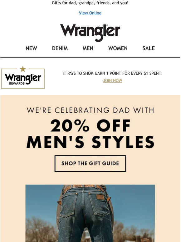 20% off men's styles