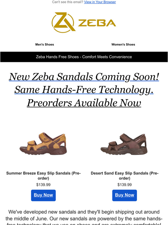 Zeba Shoes Zeba Shoes Introducing New Sandals (With HandsFree Tech