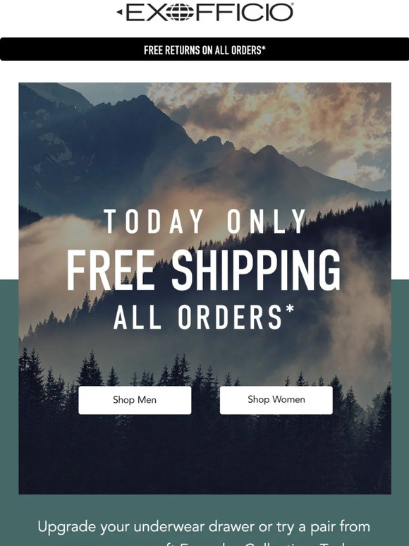 Free Shipping, No Minimum. Today Only.
