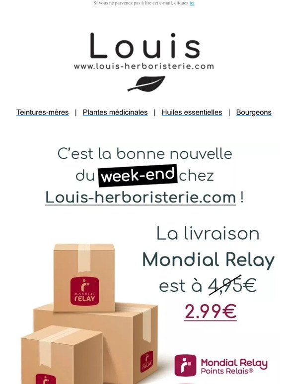 📦Cette offre est valable uniquement ce week-end sur Louis-herboristerie.com, profitez en !📦