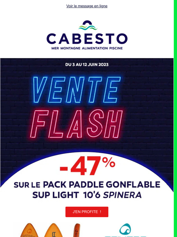 ⚡ VENTE FLASH ⚡ Votre paddle gonflable Spinera à -47% !