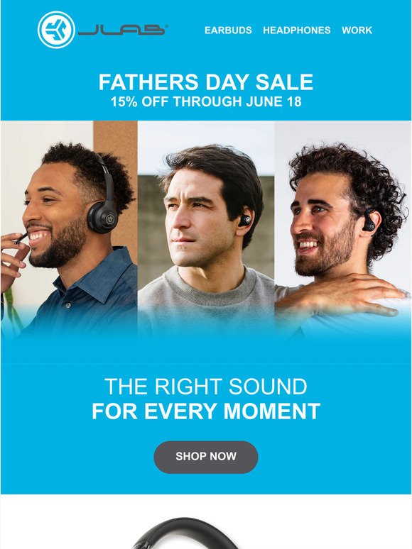 Father's Day Sale: 15% Off Lab Quality Audio from JLab.