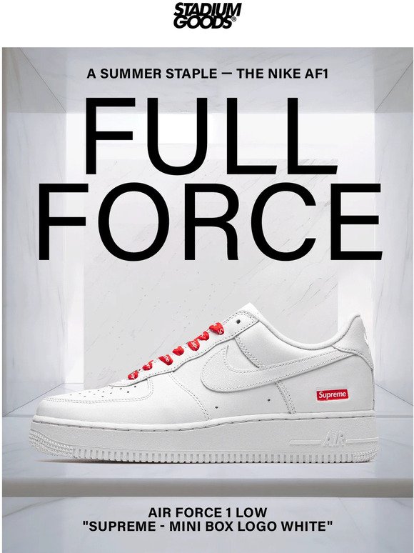 Buy Nike Air Force 1 Low Supreme - Mini Box Logo White - Stadium Goods