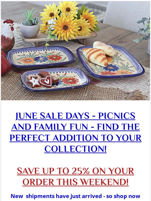 JUNE SALE DAYS - SAVE UP TO 25% ON YOUR ORDER TODAY