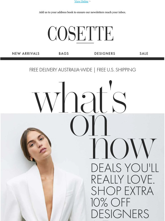 What’s On Now. Shop Must-haves at 30% off with further 10% off | Free delivery.