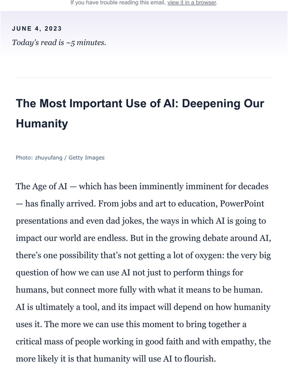 💭 AI Can Elevate Humanity: On My Mind