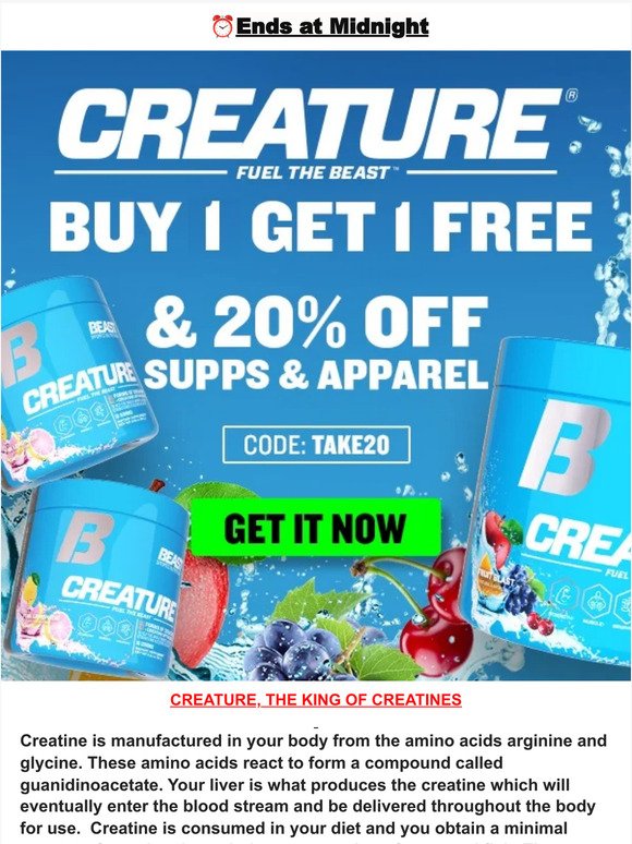 ⏰Creature Buy 1 Get 1 Ends at Midnight