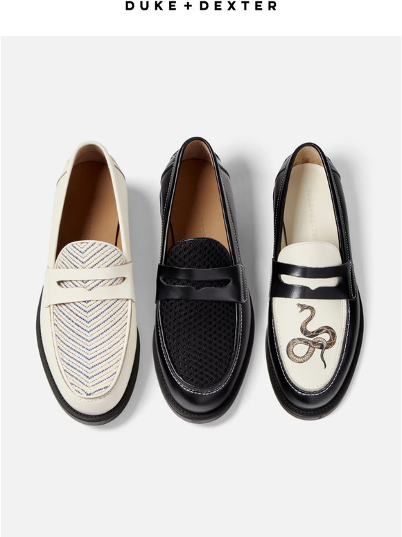 Duke & Dexter: NEW | Hokusai Printed Penny Loafers | Milled