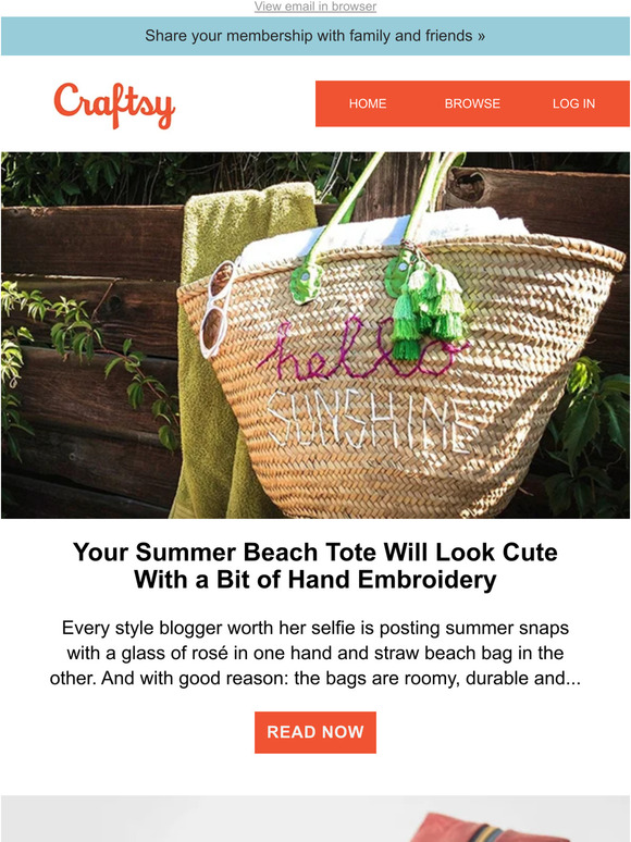 Jazz Up Your Beach Bag with Hand Embroidery