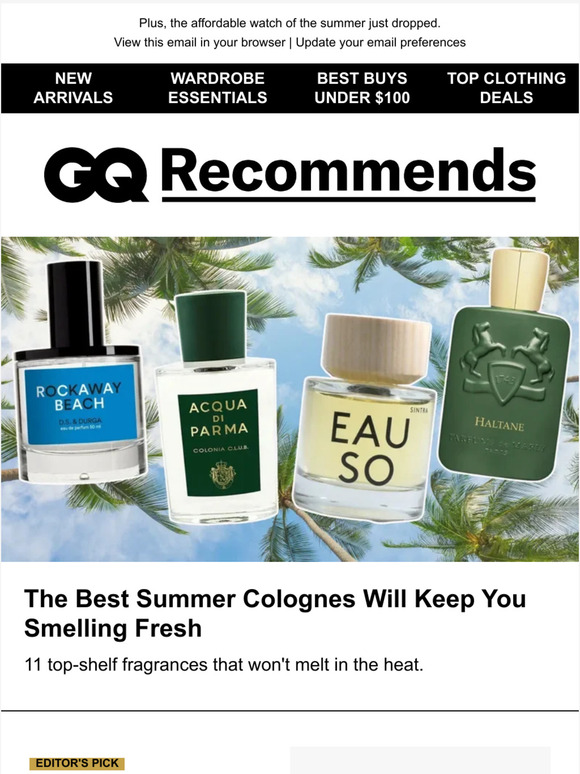 GQ magazine The Best Summer Colognes Will Keep You Smelling Fresh Milled
