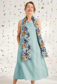 EX Seasalt Cresting Waves Sleeveless Linen Dress Quilt Abstract RRP £86 824
