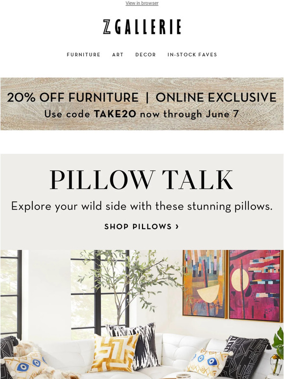 Pillow Talk | 20% Off All Decor​