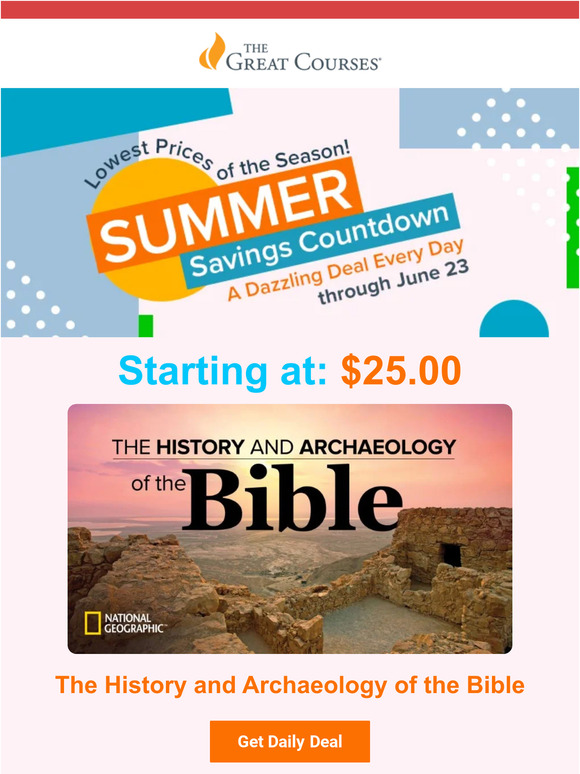 The Great Courses Deal of the Day The History and Archaeology of the