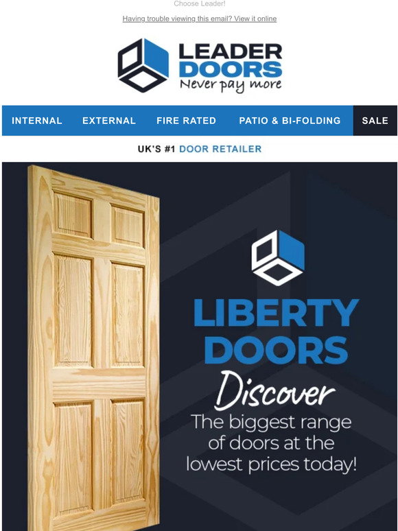 Liberty Doors Internal Oak Unfinished Farley Door at Leader Doors