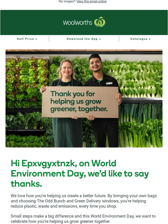 Hi —, on World Environment Day, we'd like to say thanks.