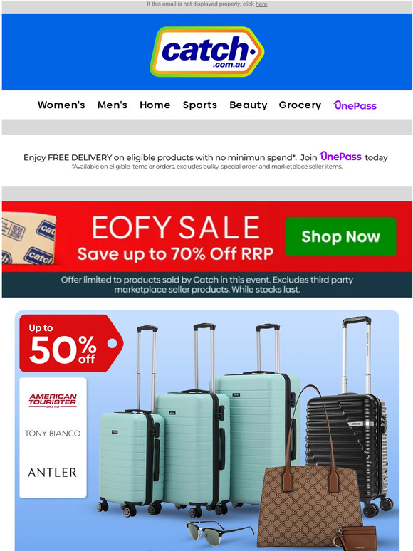 🧳 Luggage & Accessories Clearance: Up to 50% off