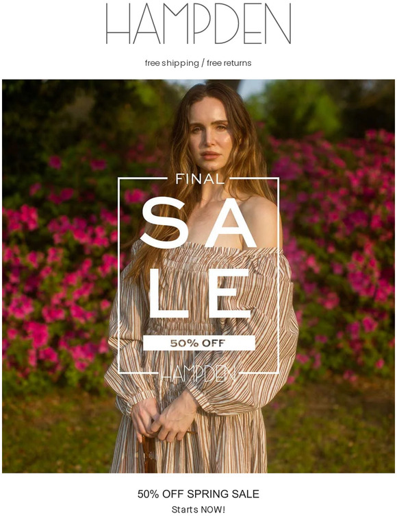 50% Off Spring SALE Starts NOW!