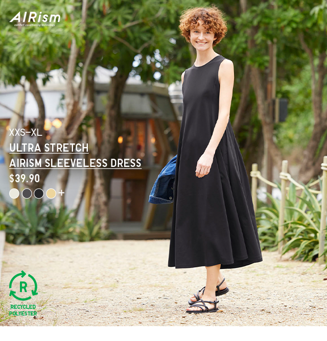 Women's Ultra Stretch Airism Sleeveless Dress with Quick-Drying
