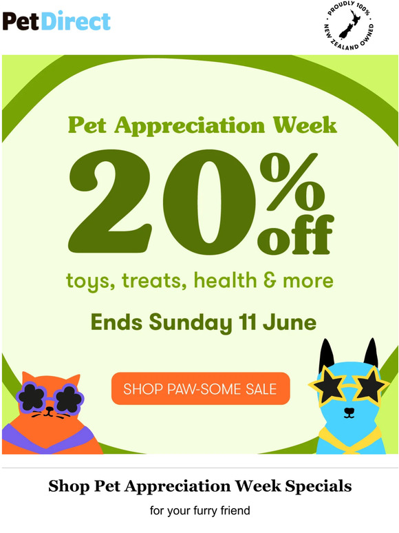 Pet Direct NZ Unleash the Love 20 Off for Pet Appreciation Week