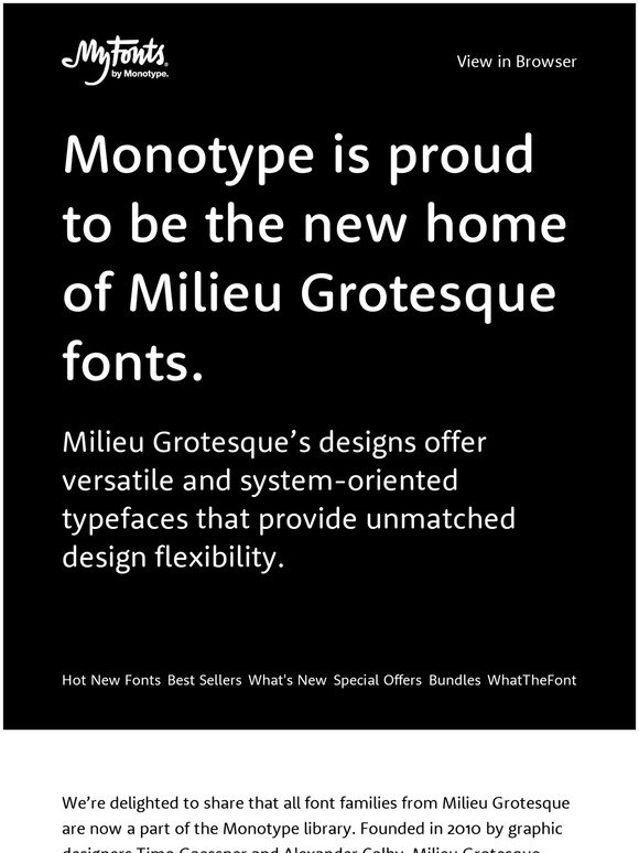 Milieu Grotesque joins the Monotype library 🎉