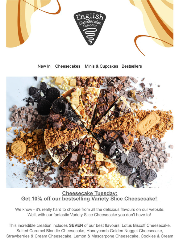 Cheesecake Tuesday: Get 10% off our Variety Slice Cheesecake!
