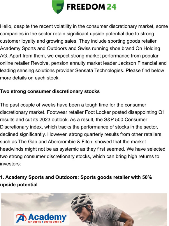 New investment ideas: Consumer discretionary stocks with high upside potential