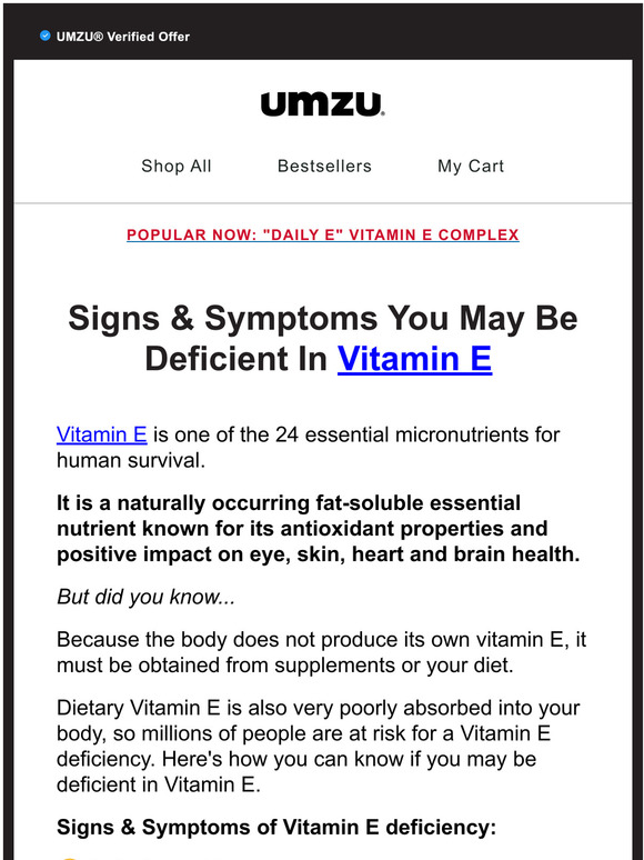 UMZU 4 disturbing signs of vitamin E deficiency 🤒 Milled