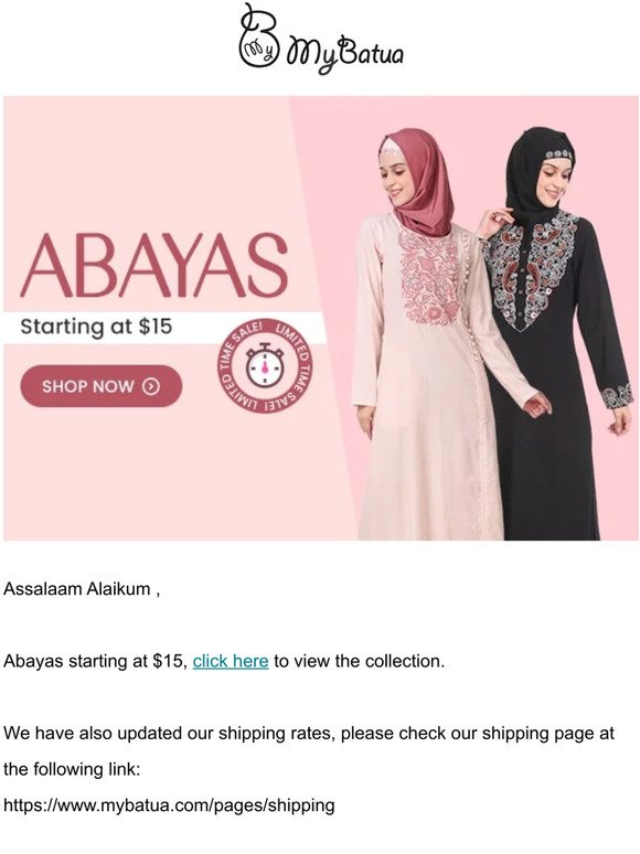 Abayas Starting @ $15