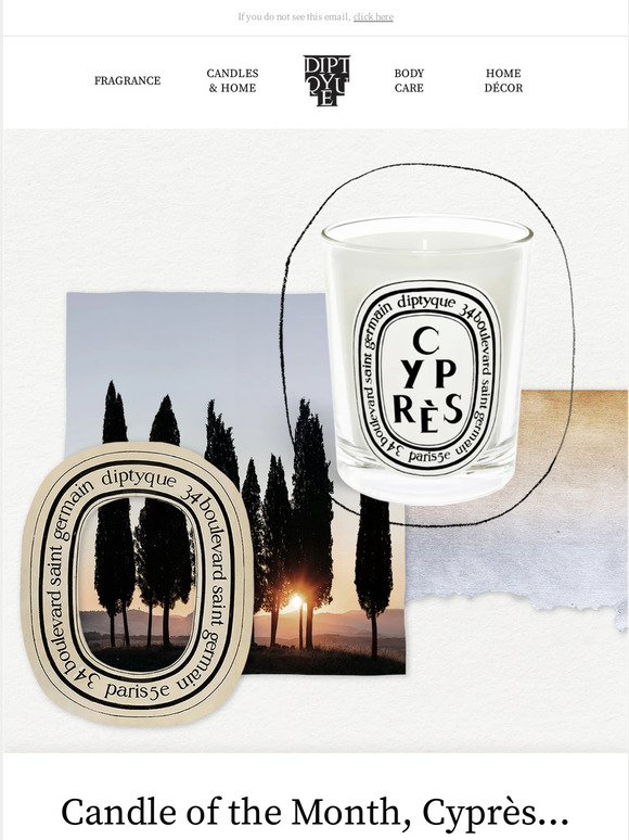Diptyque Paris Candle of the Month Cyprès (Cypress) Milled