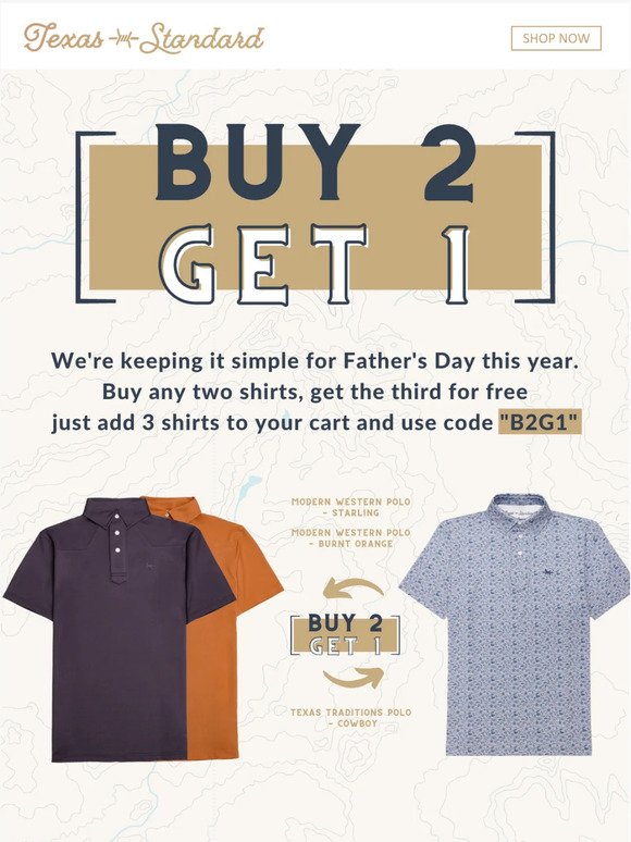 Father's Day Sale: Buy 2 Get 1