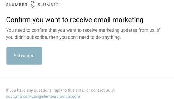 Confirm you want to receive email marketing