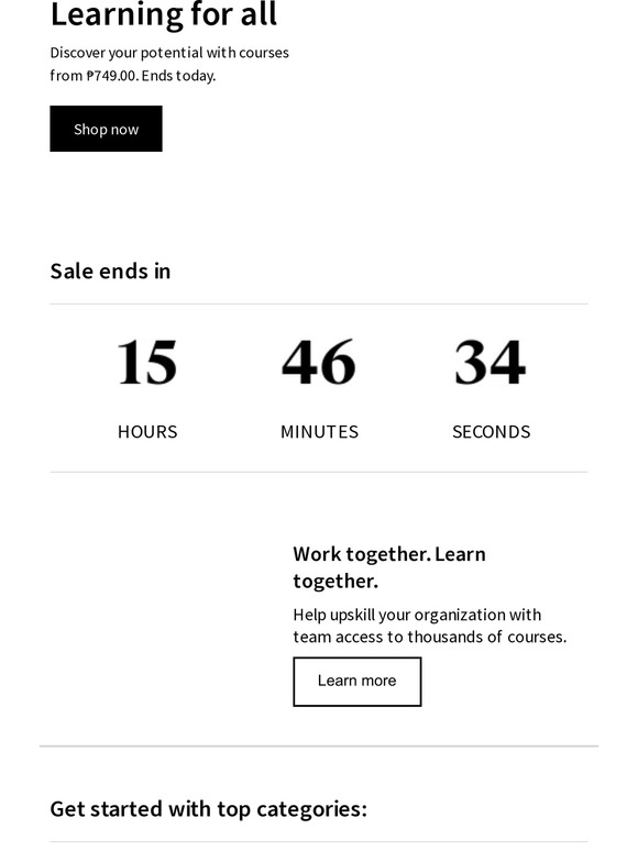 Sale ends today! Shop now to get courses from ₱749.00.