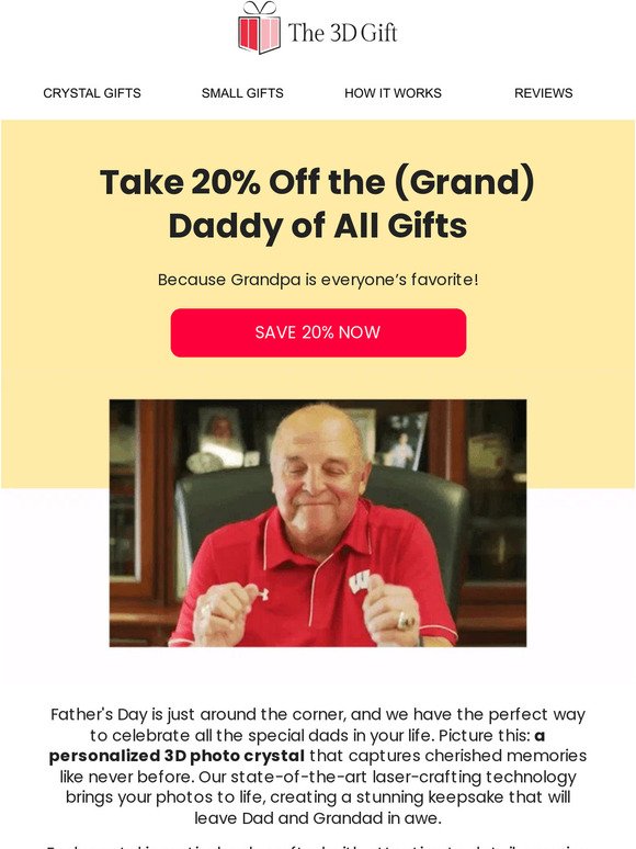 Save big 👏 on the (grand) daddy of all gifts