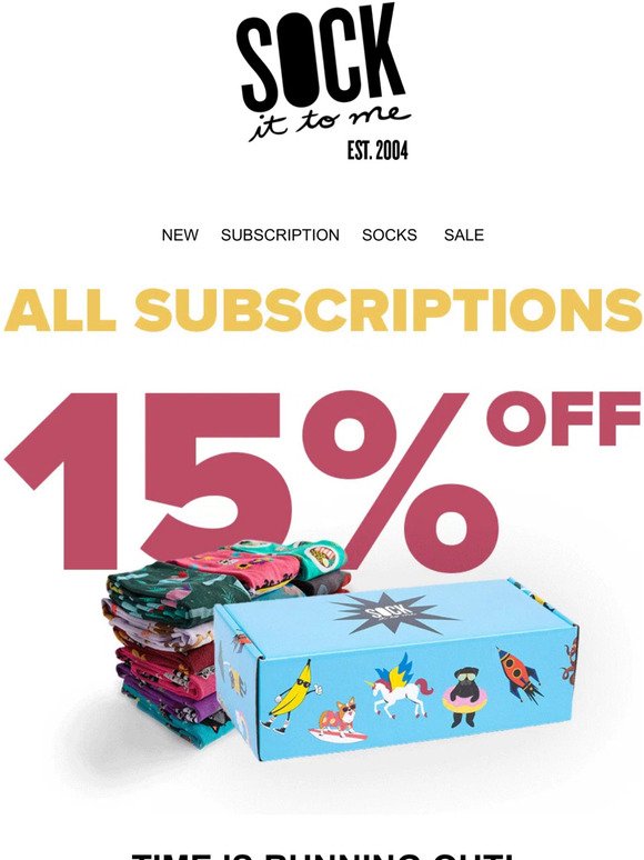 🎁 LAST CHANCE! 15% Off Subscription Boxes!