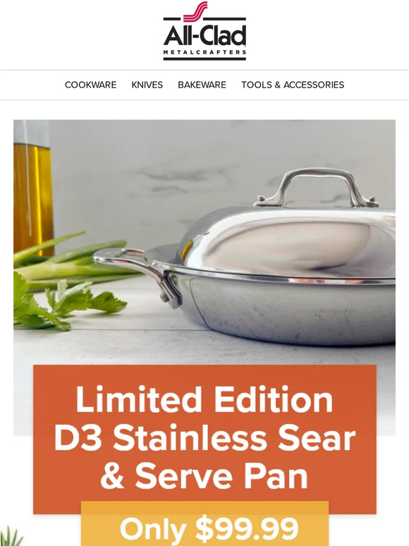 All-Clad D3 Stainless Steel 50th Anniversary Casserole with Lid, 3 qt.